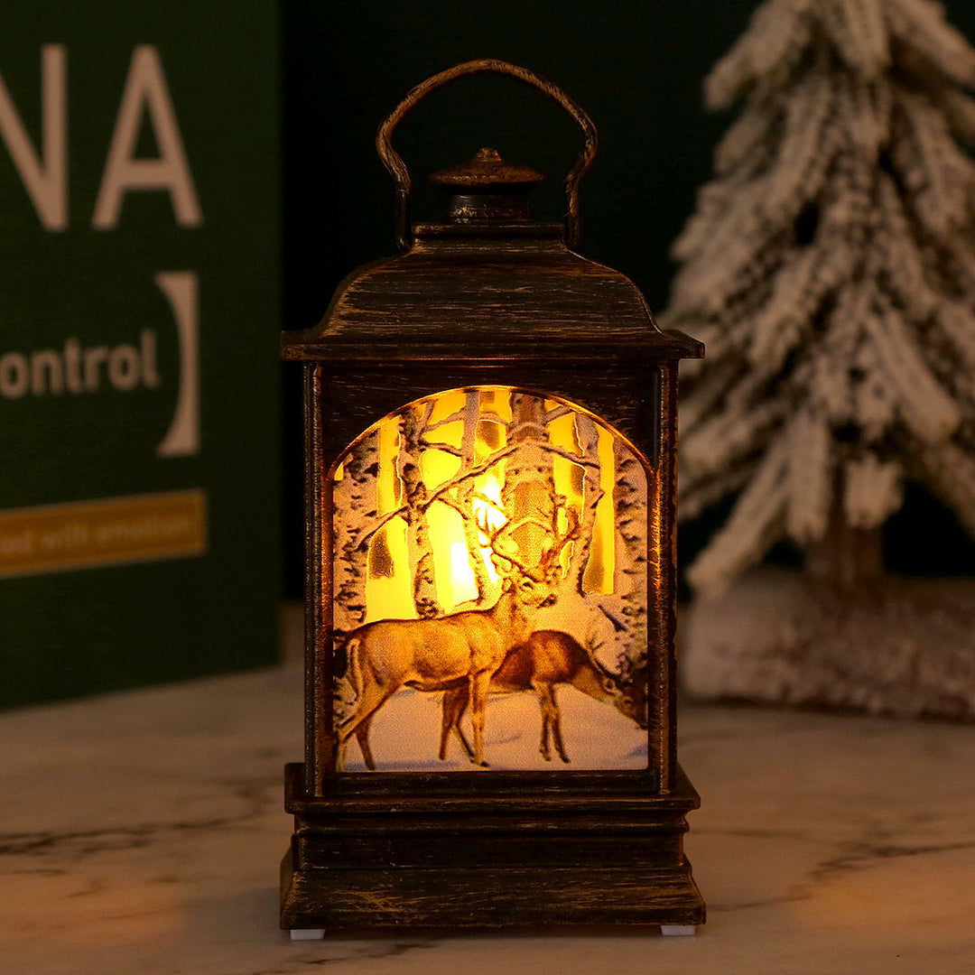 Nostalgic Christmas lantern with Santa motif