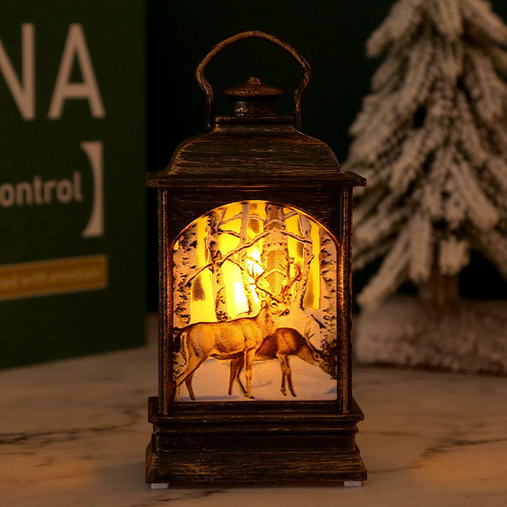Nostalgic Christmas lantern with Santa motif