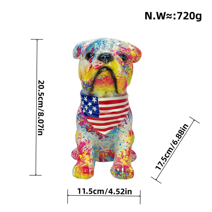 Colorful decorative figure of a dog in modern design