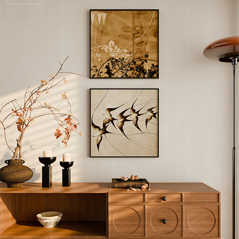 Elegant Framed Bird Silhouette Wall Art