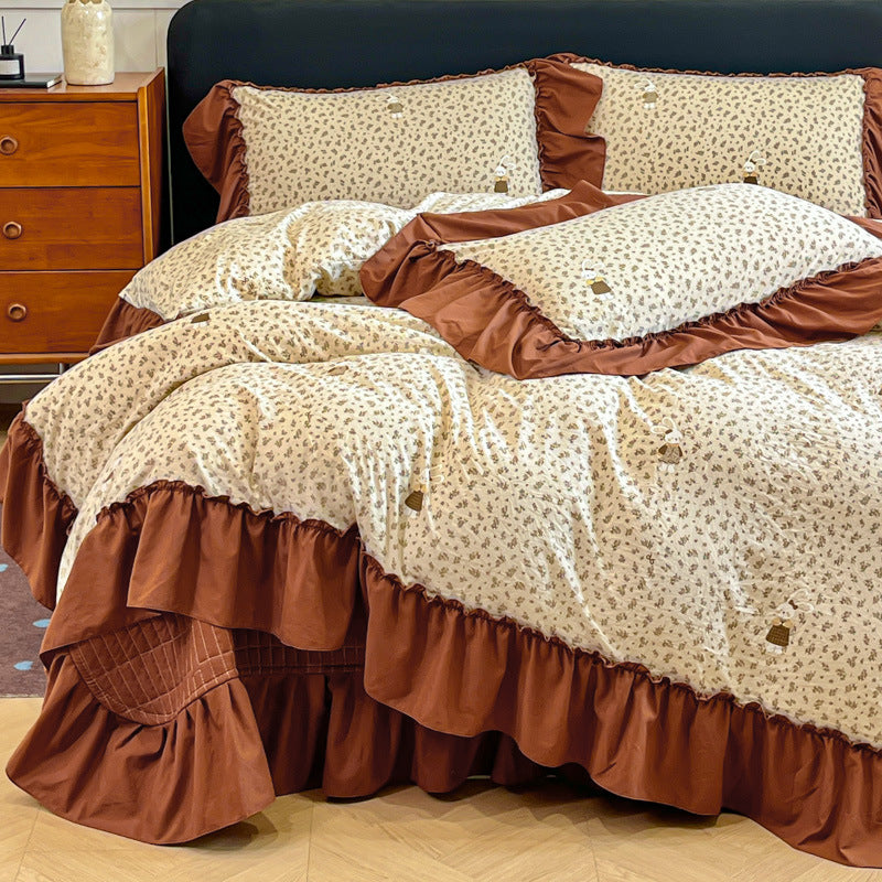 Floral Ruffled Bedding Set