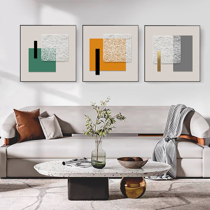 Framed Abstract Textured Wall Decor