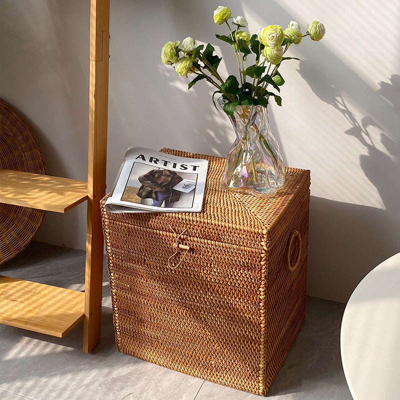 Stylish storage basket made of rattan
