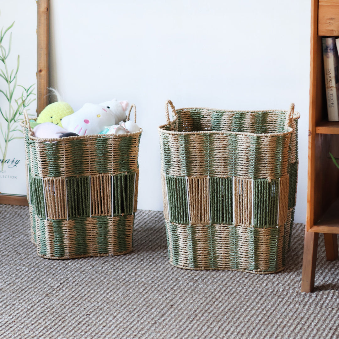 Handcrafted storage basket made of natural materials