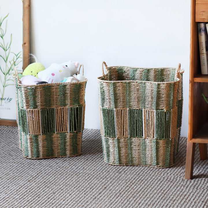 Handcrafted storage basket made of natural materials