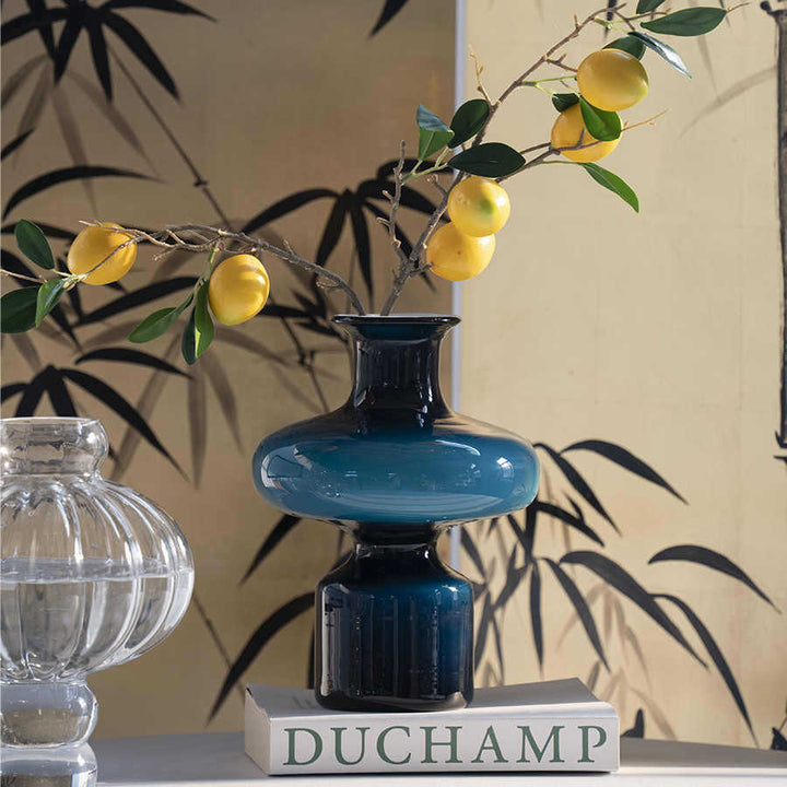 Sculptural Double-Gourd Blown Glass Tabletop Vase