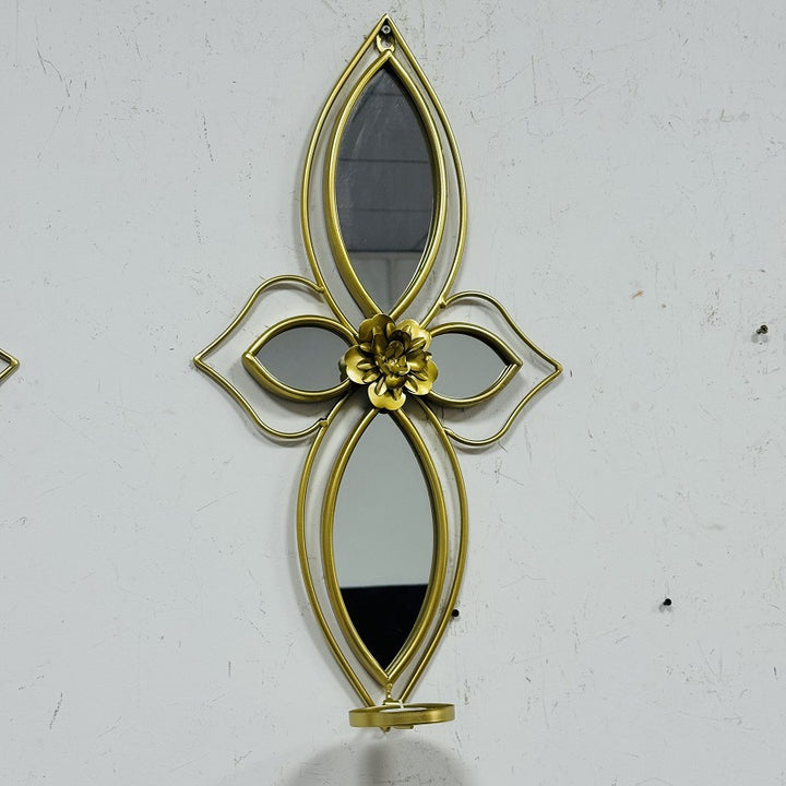 Elegant Botanical Wall Mirror with Decorative Floral Accents