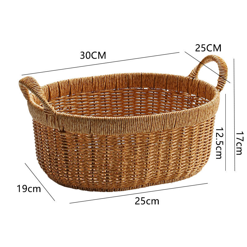 Elegant Handwoven Oval Storage Bowl