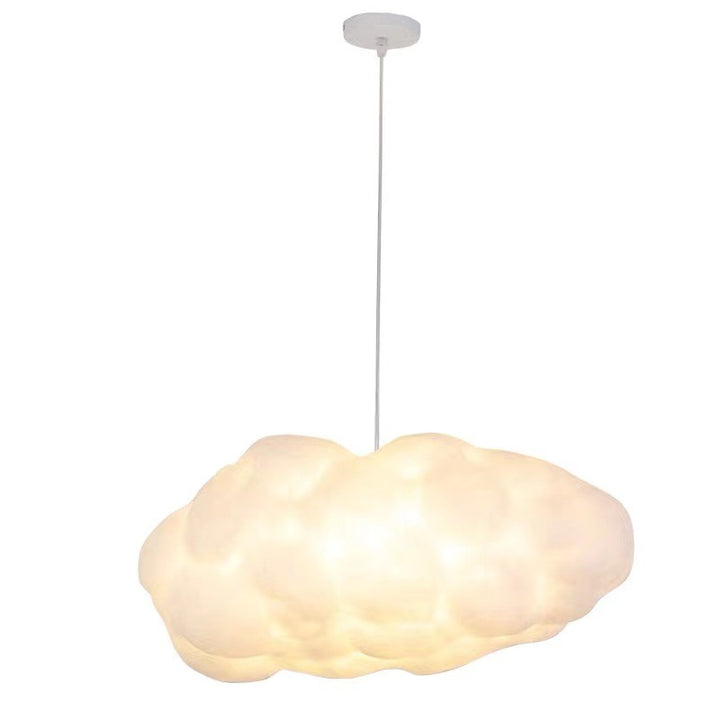Cloud-shaped ambient pendant light with adjustable cable and E27 socket