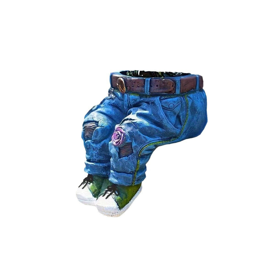 Decorative plant figure in denim look
