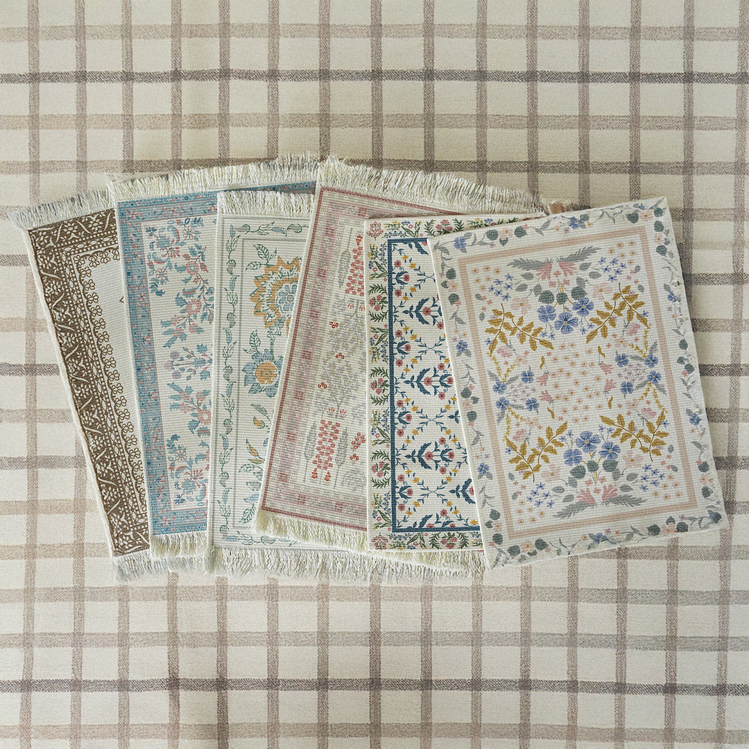 Decorative woven table runner with floral embroidery