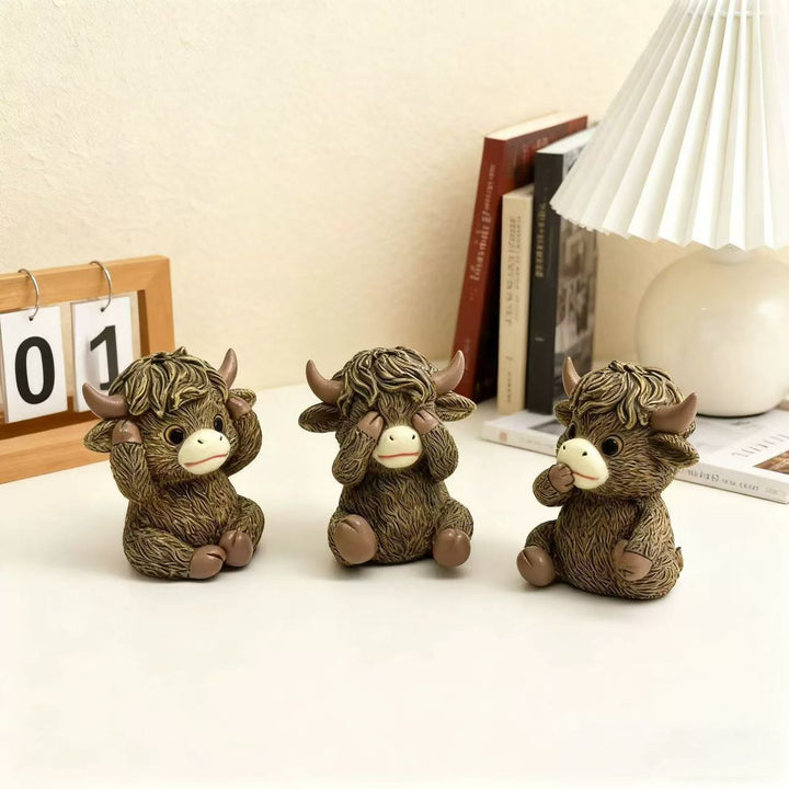 Whimsical Highland Cow Figurine