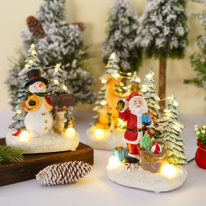 Illuminated Christmas decorative figure with animals
