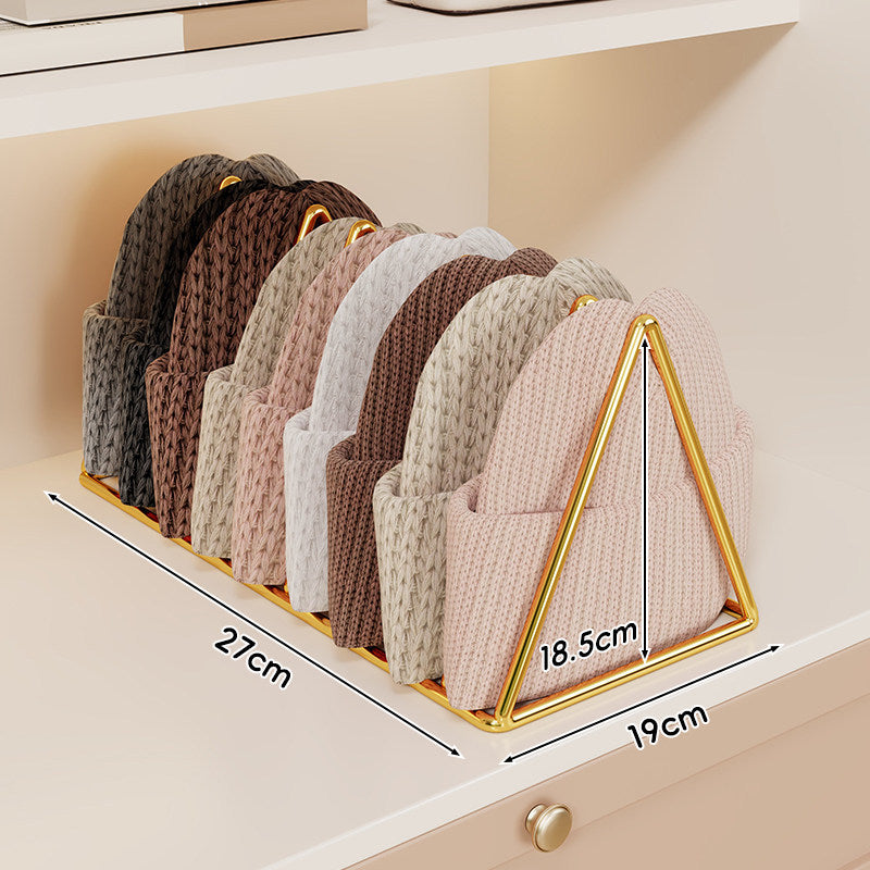 Triangular Metal Beanie and Knit Hat Organizer Rack