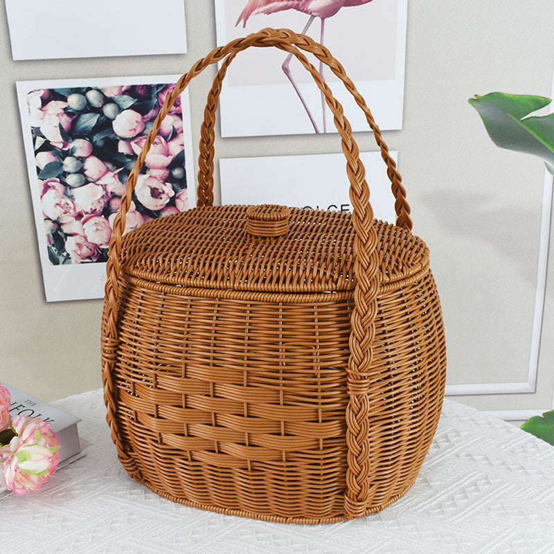 Handcrafted Wicker Storage Basket