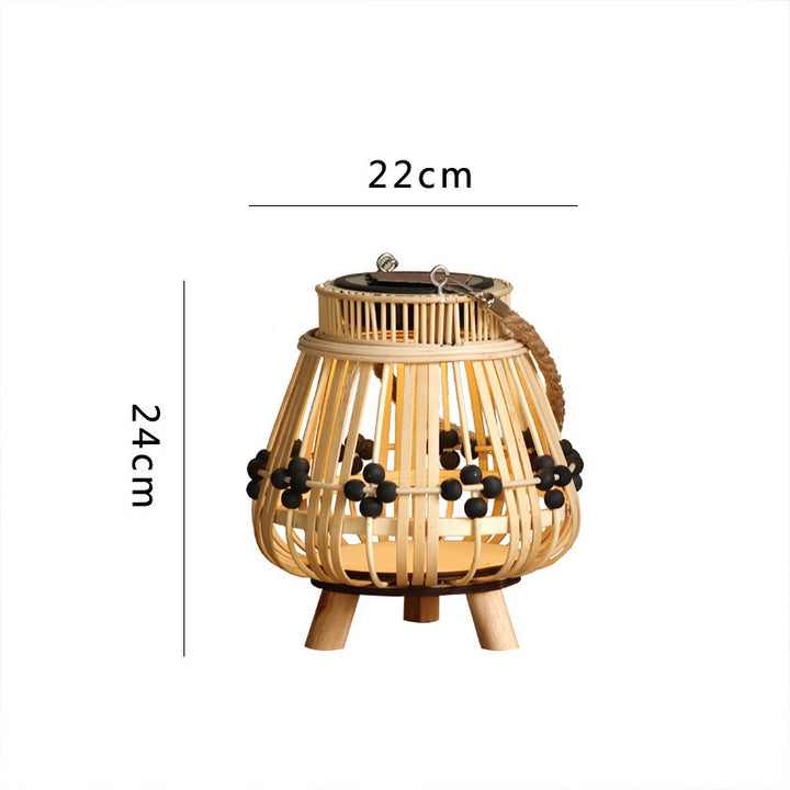 Decorative light source with natural rattan