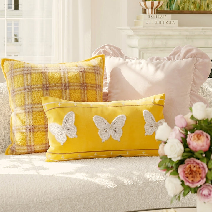 Decorative Butterfly Embroidered Accent Pillow