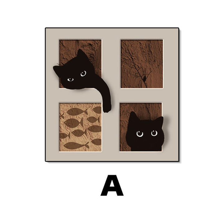 Decorative Framed Cat Artwork