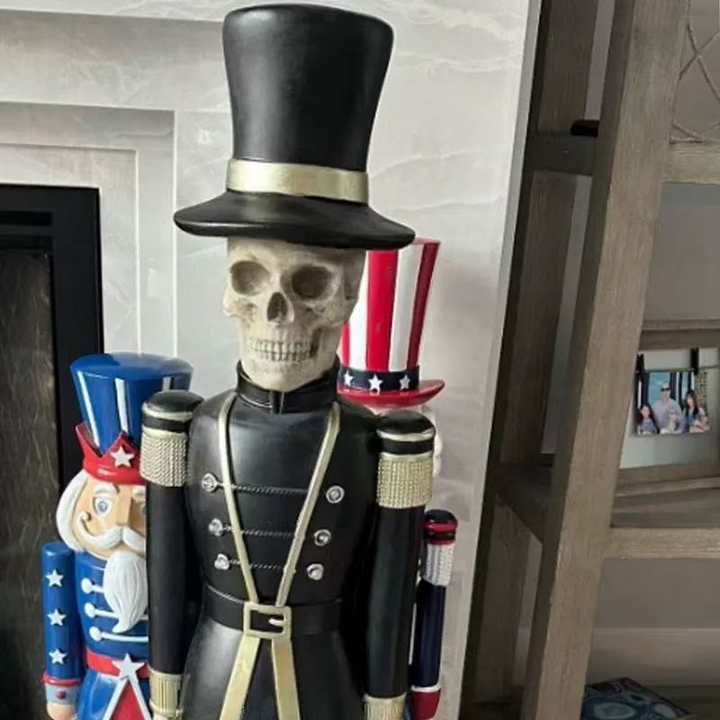 Decorative skeleton figure in military look