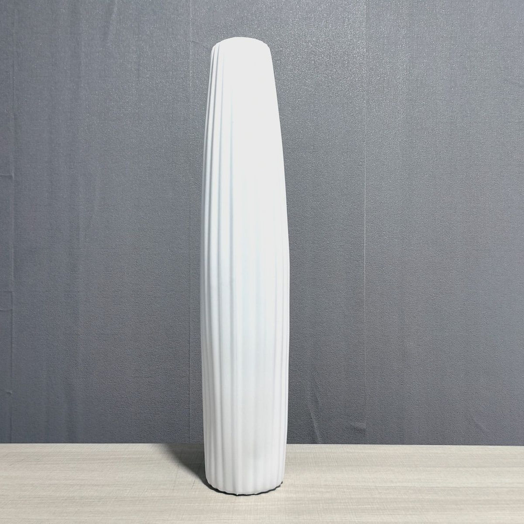 Elegant Tall Decorative Ribbed Vase