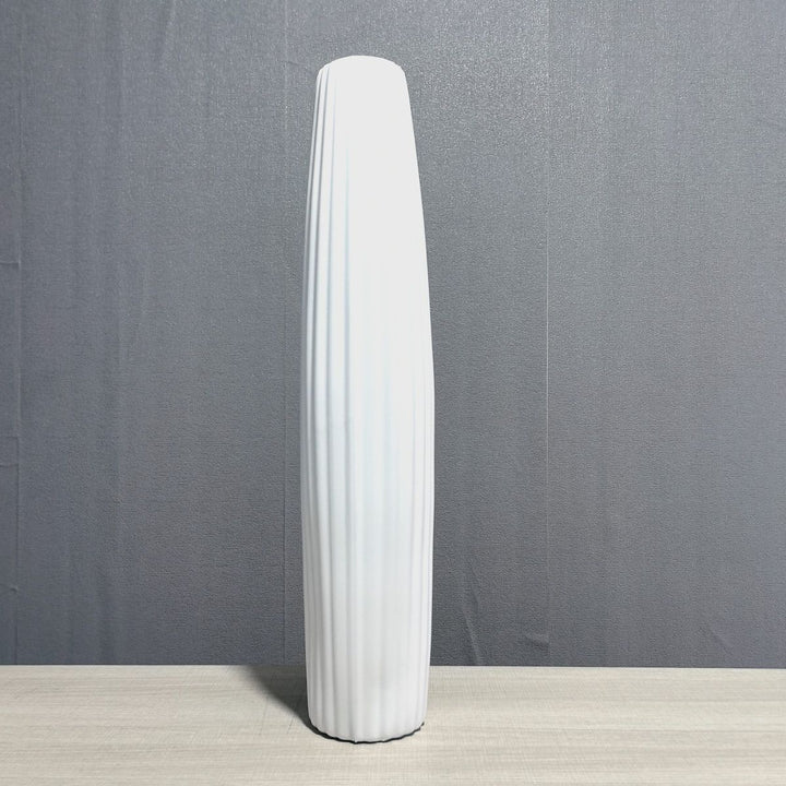 Elegant Tall Decorative Ribbed Vase