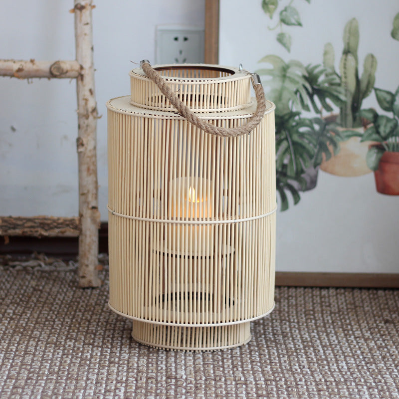 Decorative lantern made of woven material