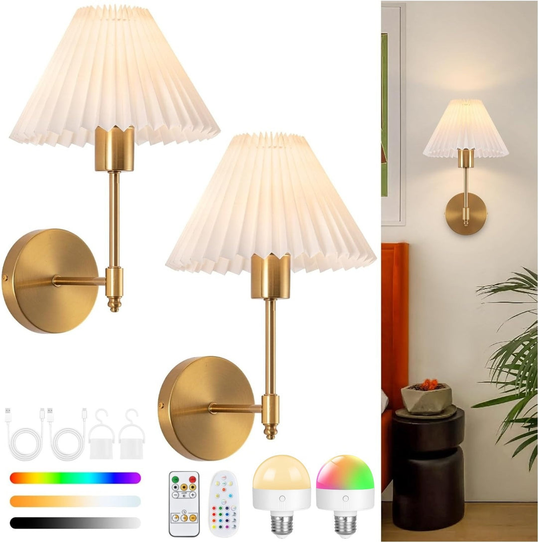 Elegant pleated umbrella wall lamp