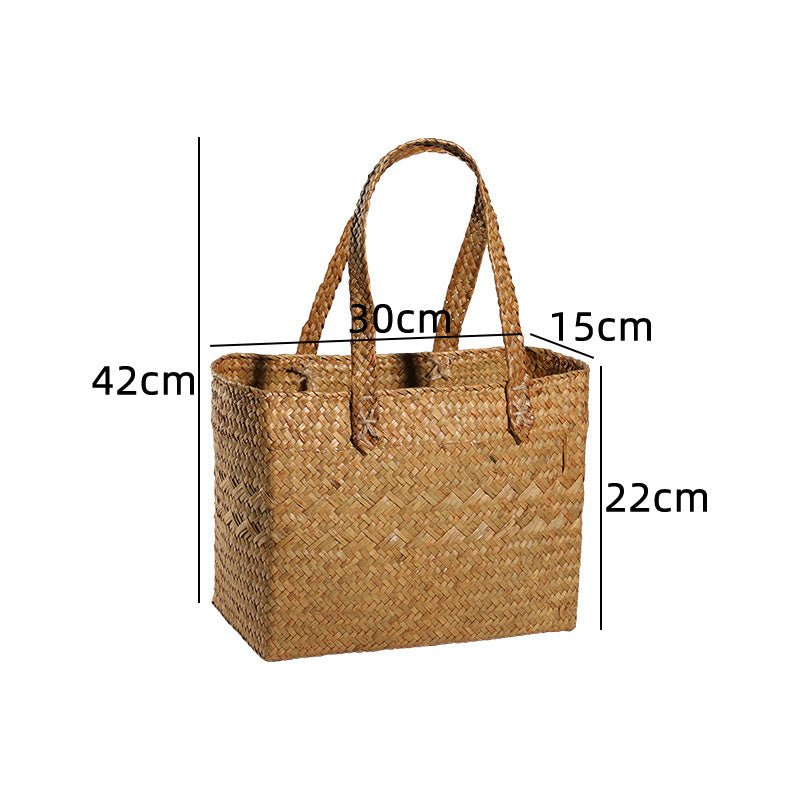 Handwoven Natural Fiber Beach Bag