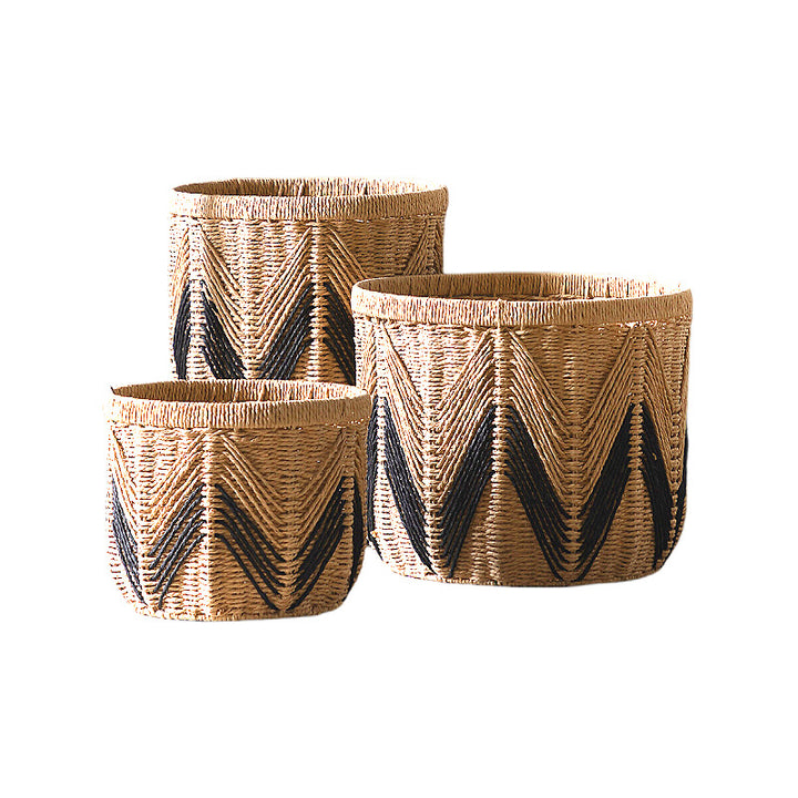 Storage basket with stylish zigzag pattern