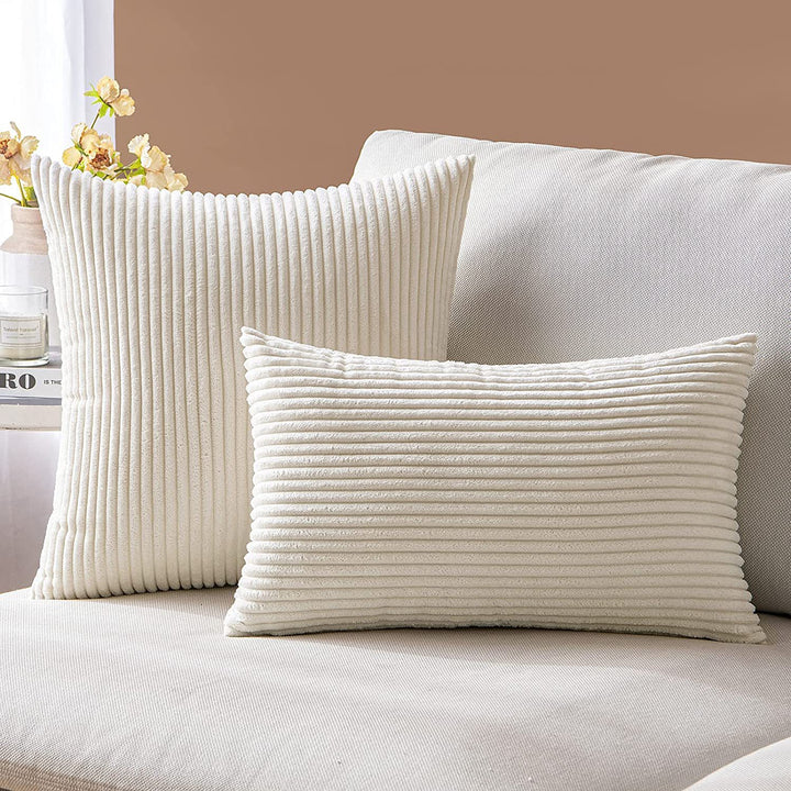 Ribbed Corduroy Textured Throw Pillow Covers