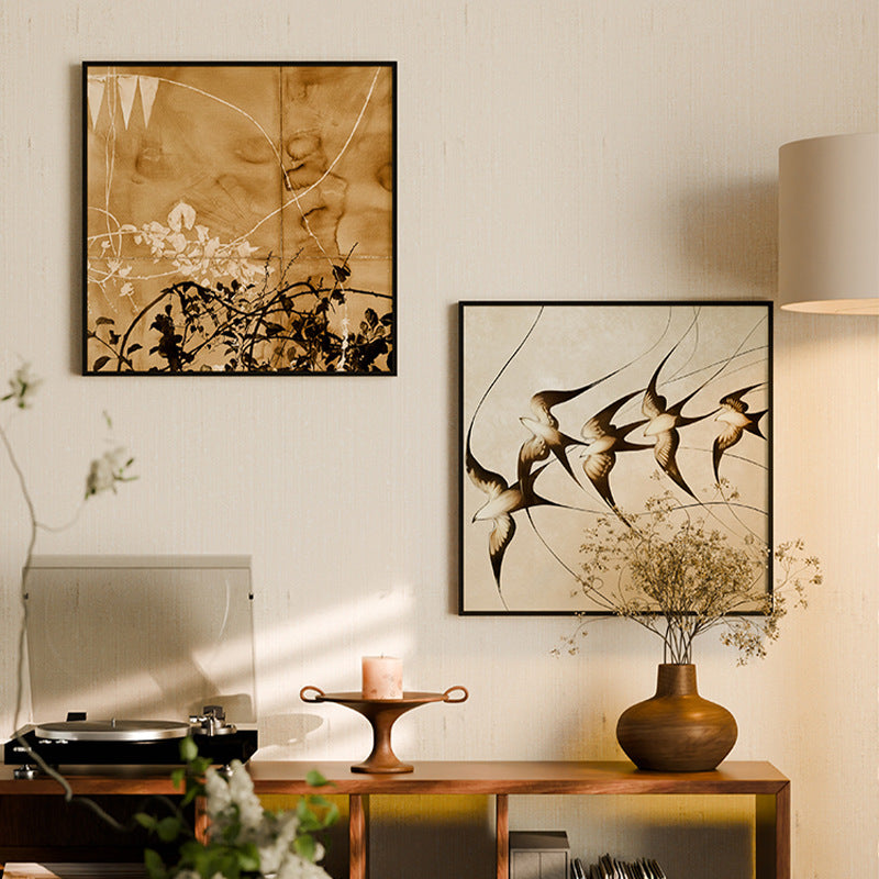 Elegant Framed Bird Silhouette Wall Art