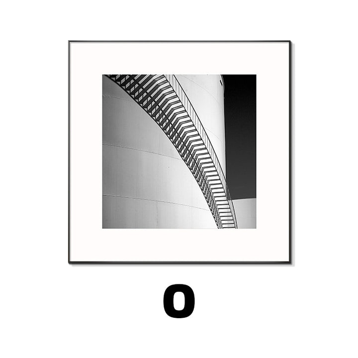 Framed Black and White Architectural Artwork