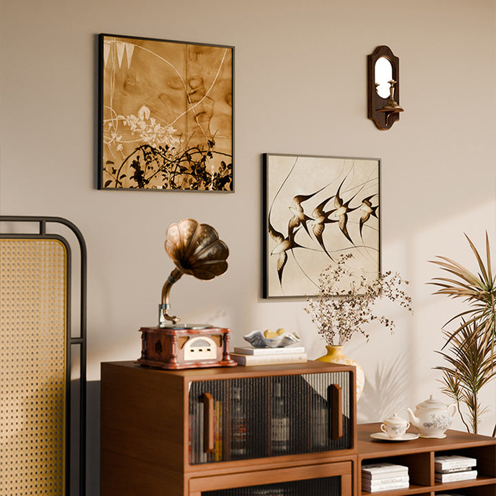 Elegant Framed Bird Silhouette Wall Art