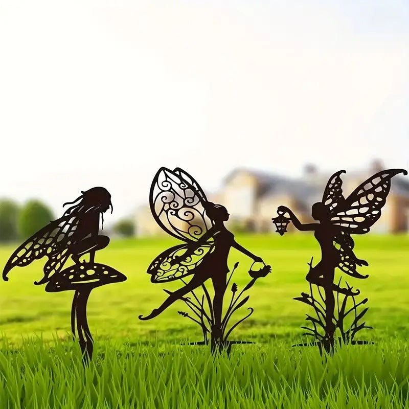 Garden stake with fairy motif
