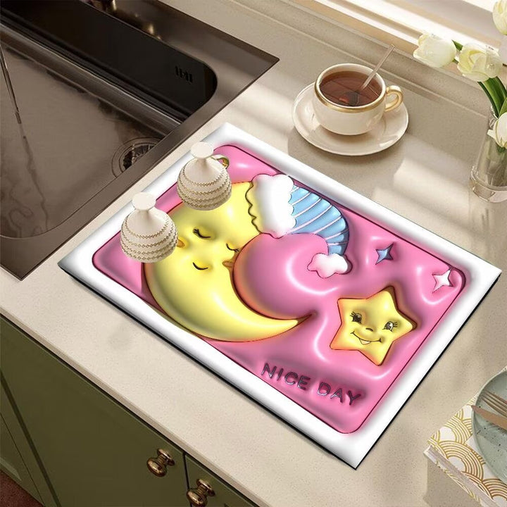 Cute Cartoon Dog-Themed Kitchen Mat