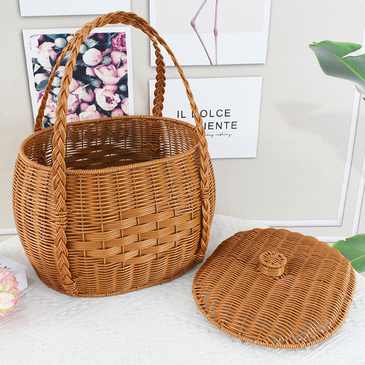 Handcrafted Wicker Storage Basket