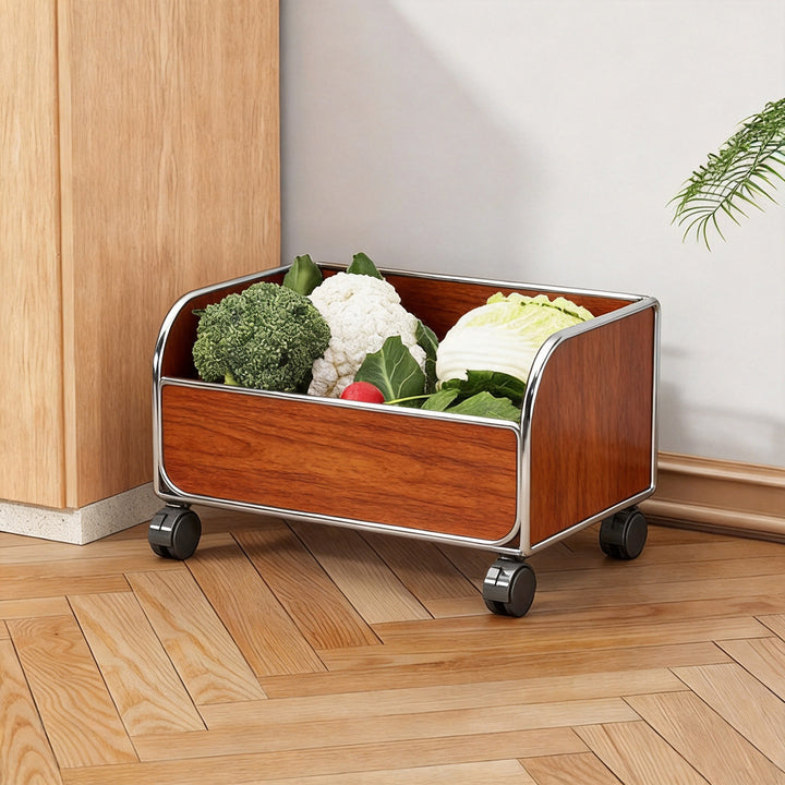 Two-Tier Metal Wire Kitchen Countertop Produce and Storage Rack with Removable Baskets