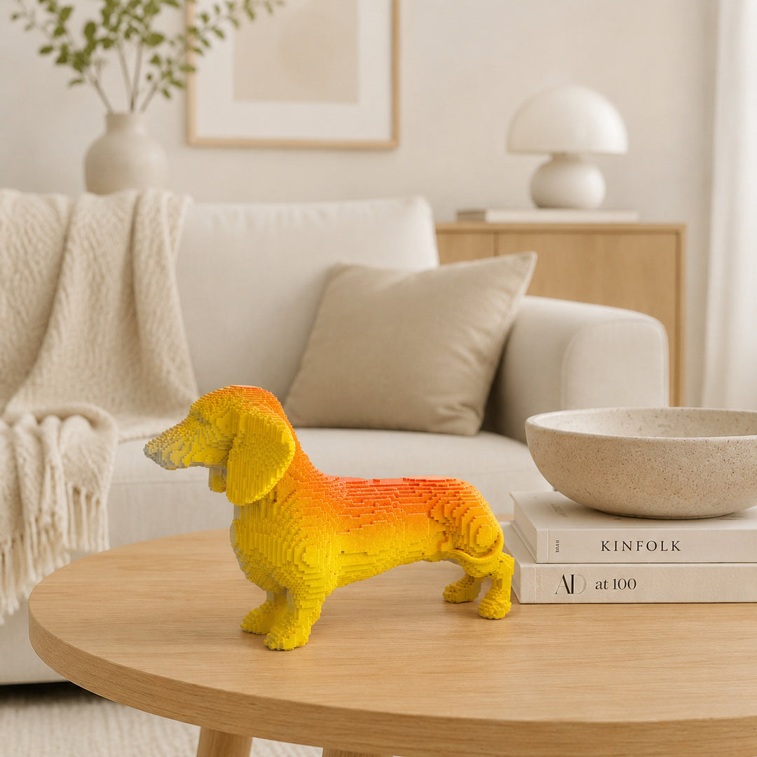 Playful decorative figure of a sweet dachshund
