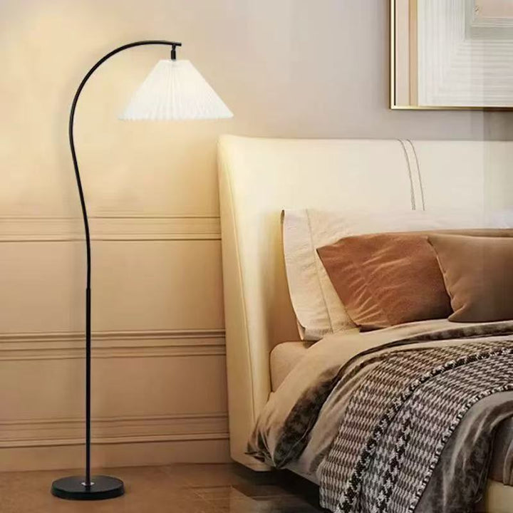 Modern floor lamp with folded shade