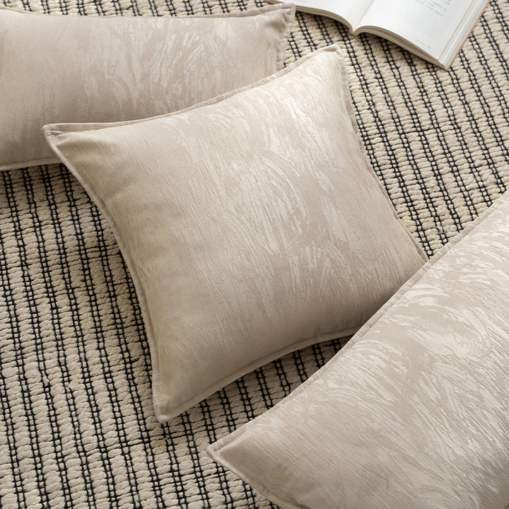 Square velvet cushion cover with fine crinkle texture