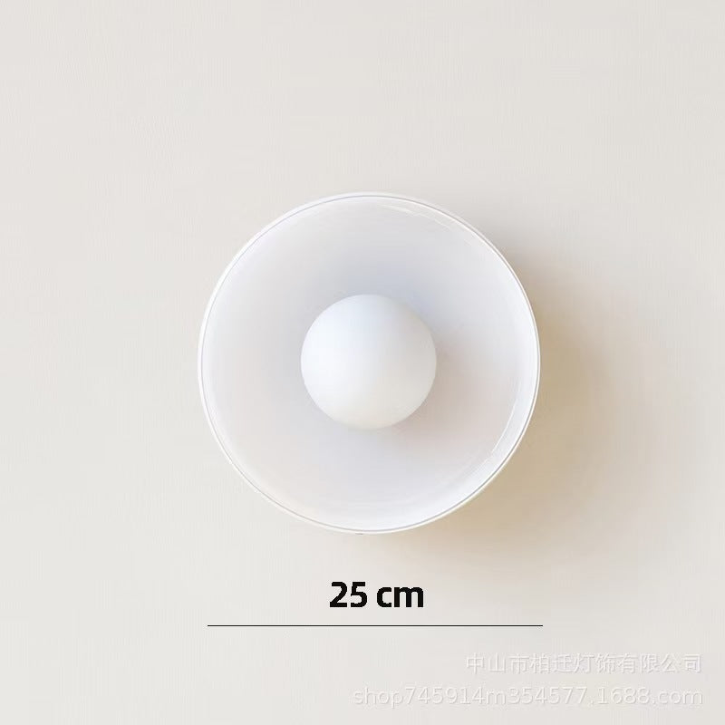 Minimalistic ceramic pendant lamp with layered bell shade