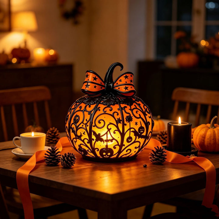 Stained Glass Pumpkin Table Lamp