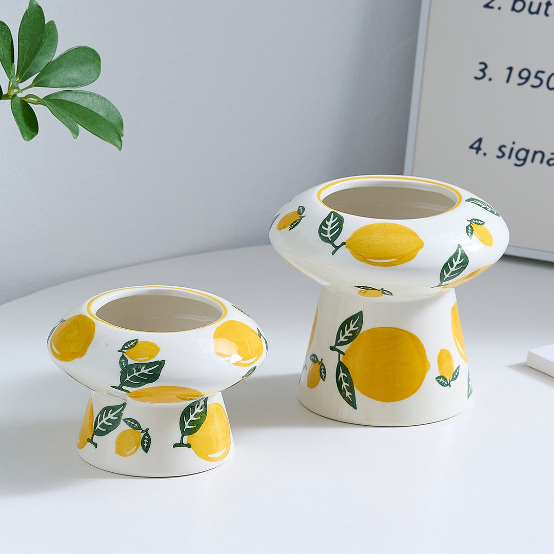 Ceramic vase with strawberry pattern