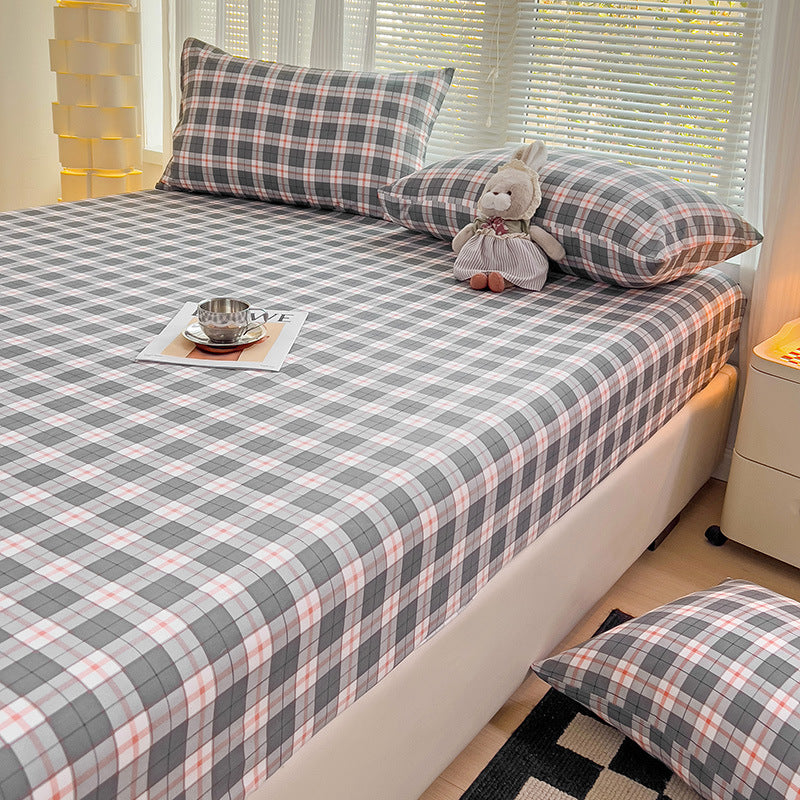 Premium Flannel Plaid Bed Linen Set