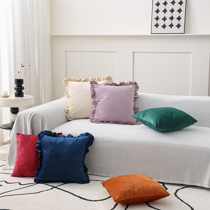 Decorative velvet cushion with soft filling