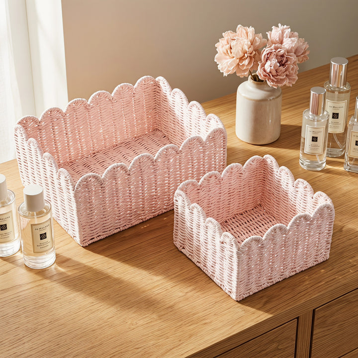 Modern storage basket with wavy edge