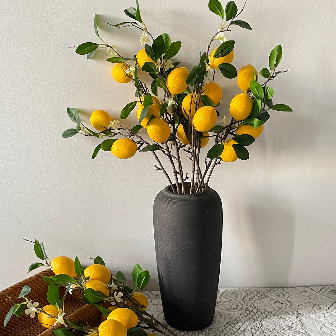 Faux Lemon Branch Decorative Accent
