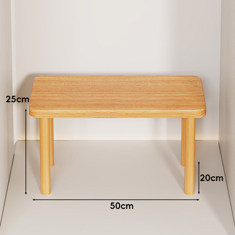 Height-Adjustable Rectangular Wooden Riser Table with Detachable Round Legs