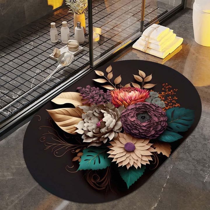 Floral Art Bath Rug