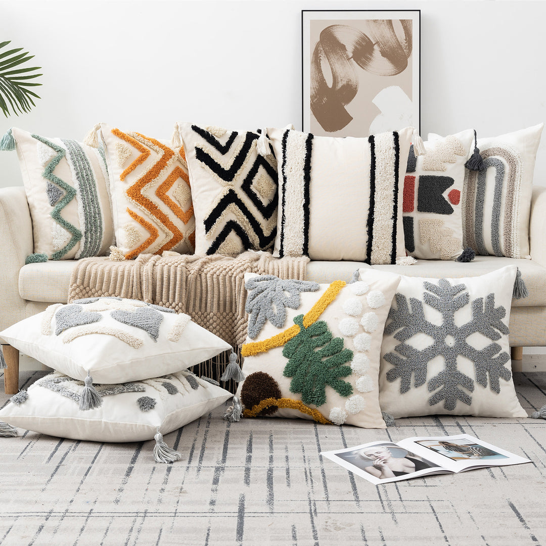 Textured Bohemian Decorative Throw Pillow